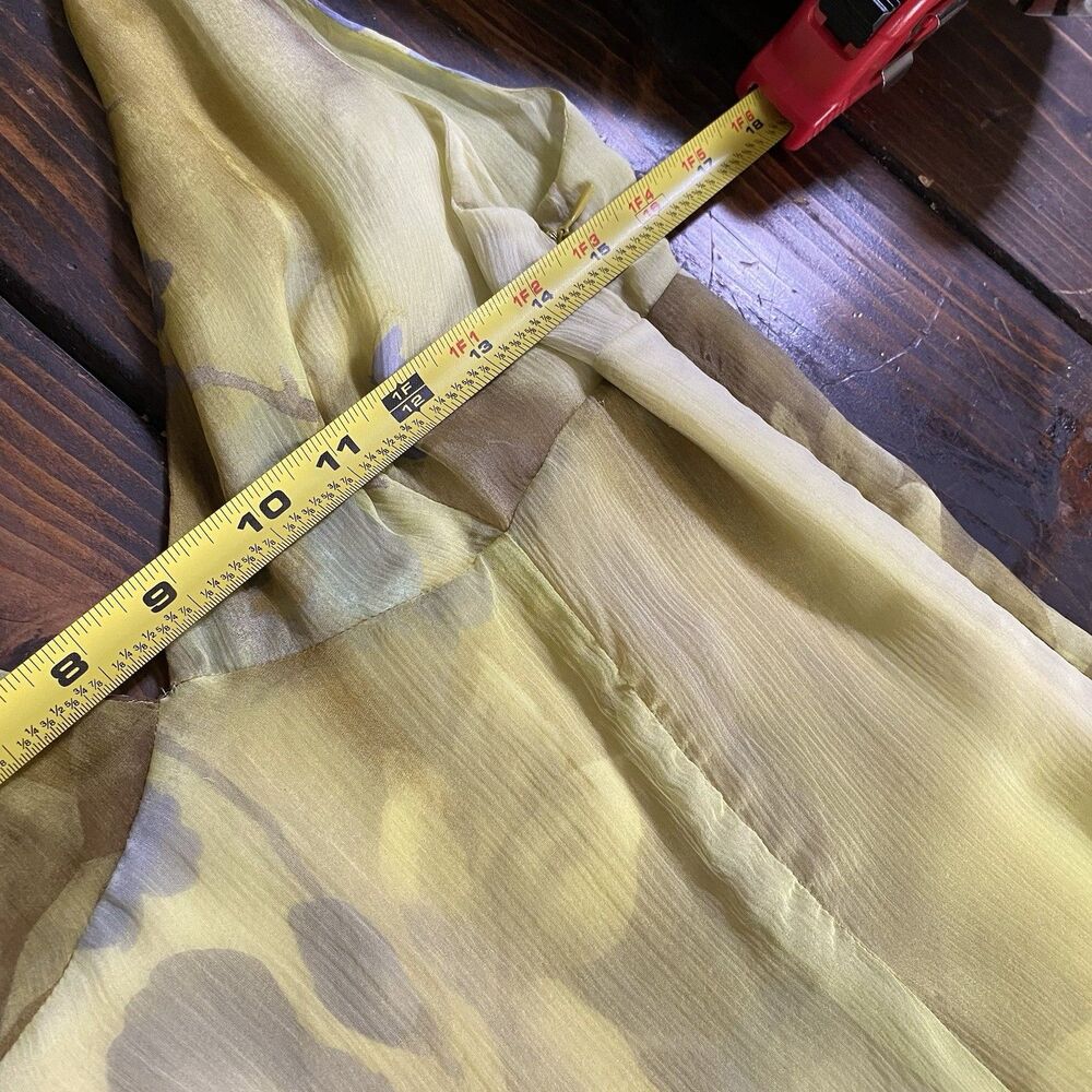 Vintage 90s Luca Luca Daisy Yellow Silk Slip Dress Women’s Size 44 US Size 8 - Picture 7 of 8